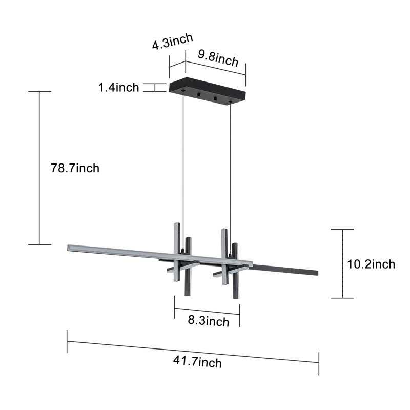 Mercer41 Roynell 6 - Light Dimmable LED Kitchen Island